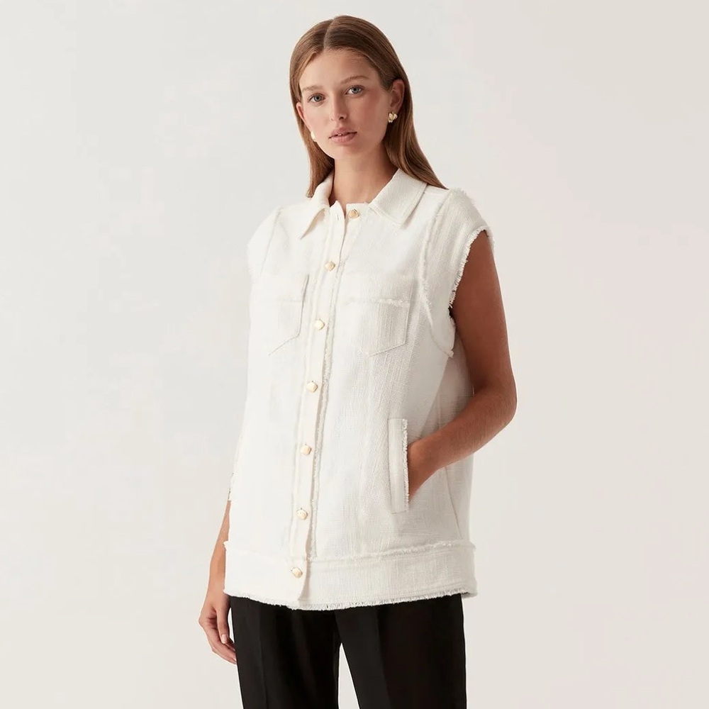 Aje Frontier Oversized Vest in Ivory AUS 10/US 6
